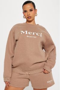 Merci Fleece Short Set - Mocha sold by Fashion Nova