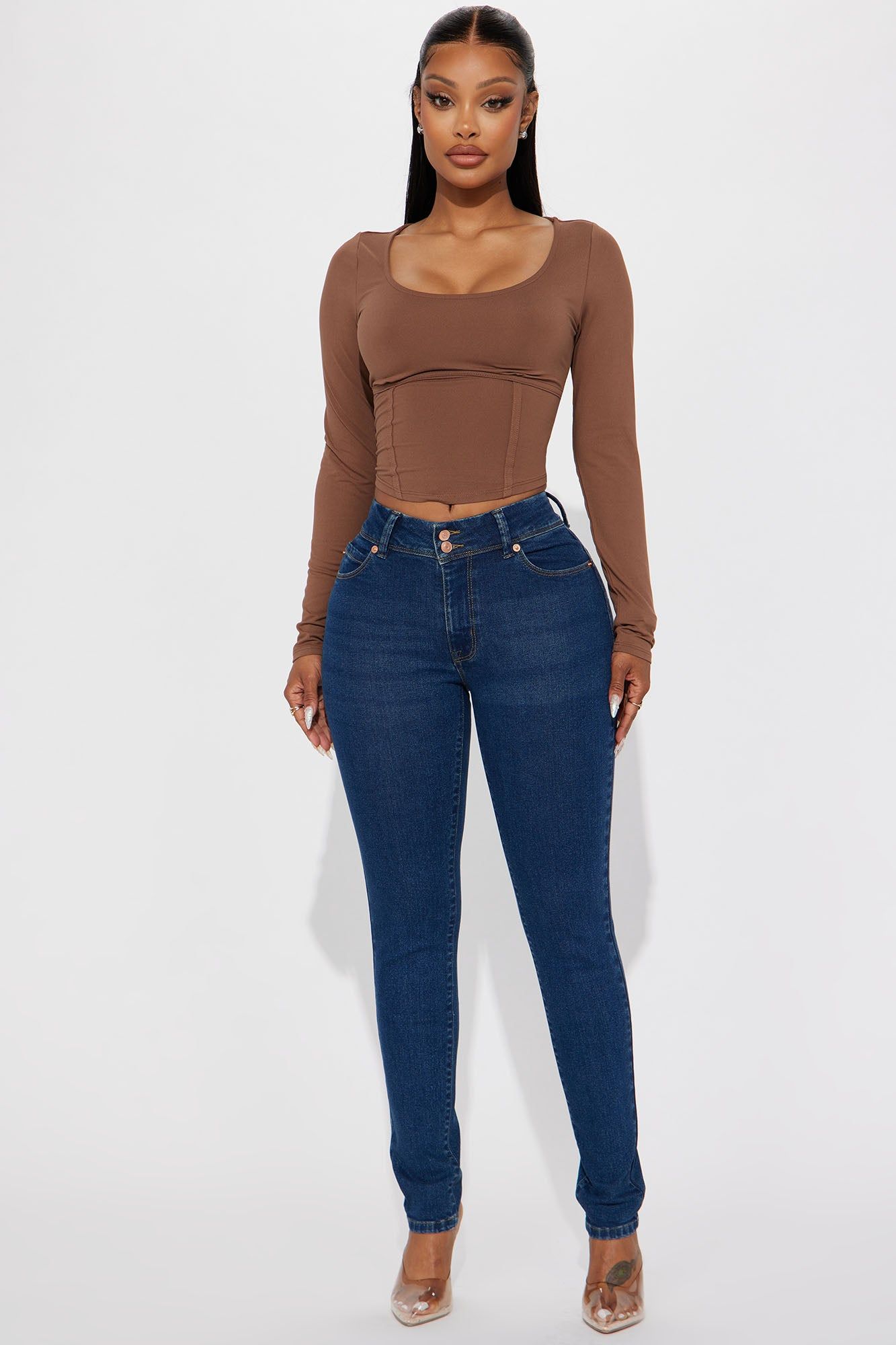 Angelica Scoop Neck Top - Chestnut sold by Fashion Nova product image thumbnail 2