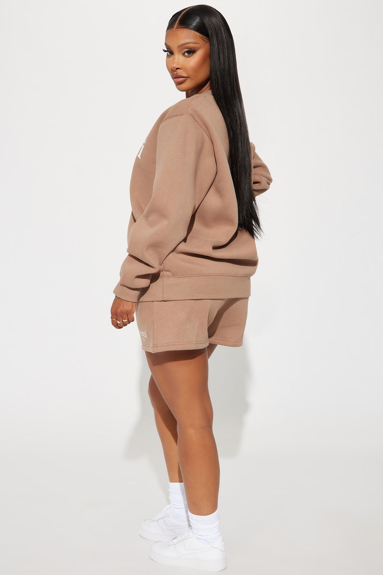 Merci Fleece Short Set - Mocha sold by Fashion Nova product image thumbnail 3