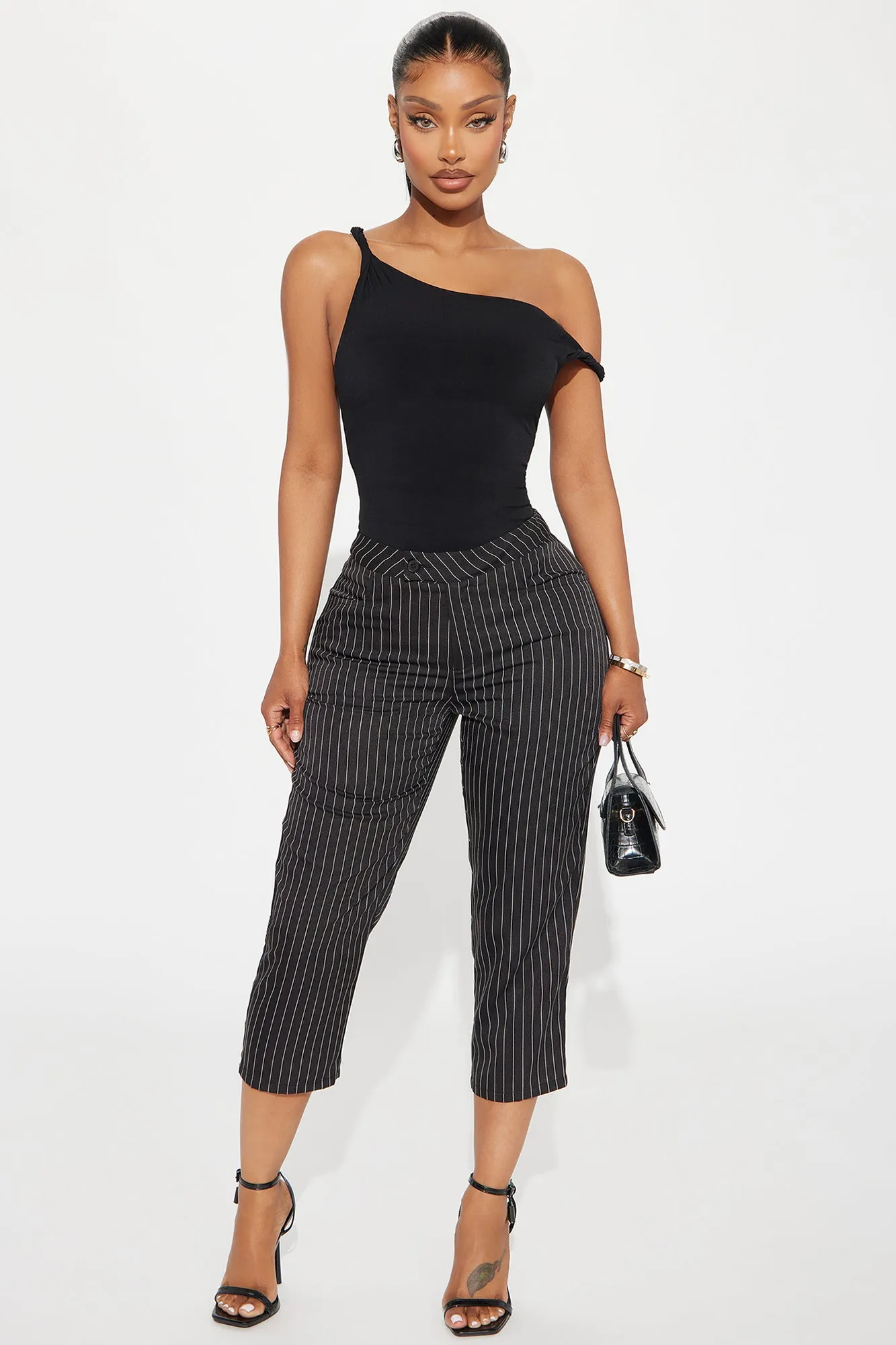 On Replay Twist Shoulder Top - Black sold by Fashion Nova product image thumbnail 2