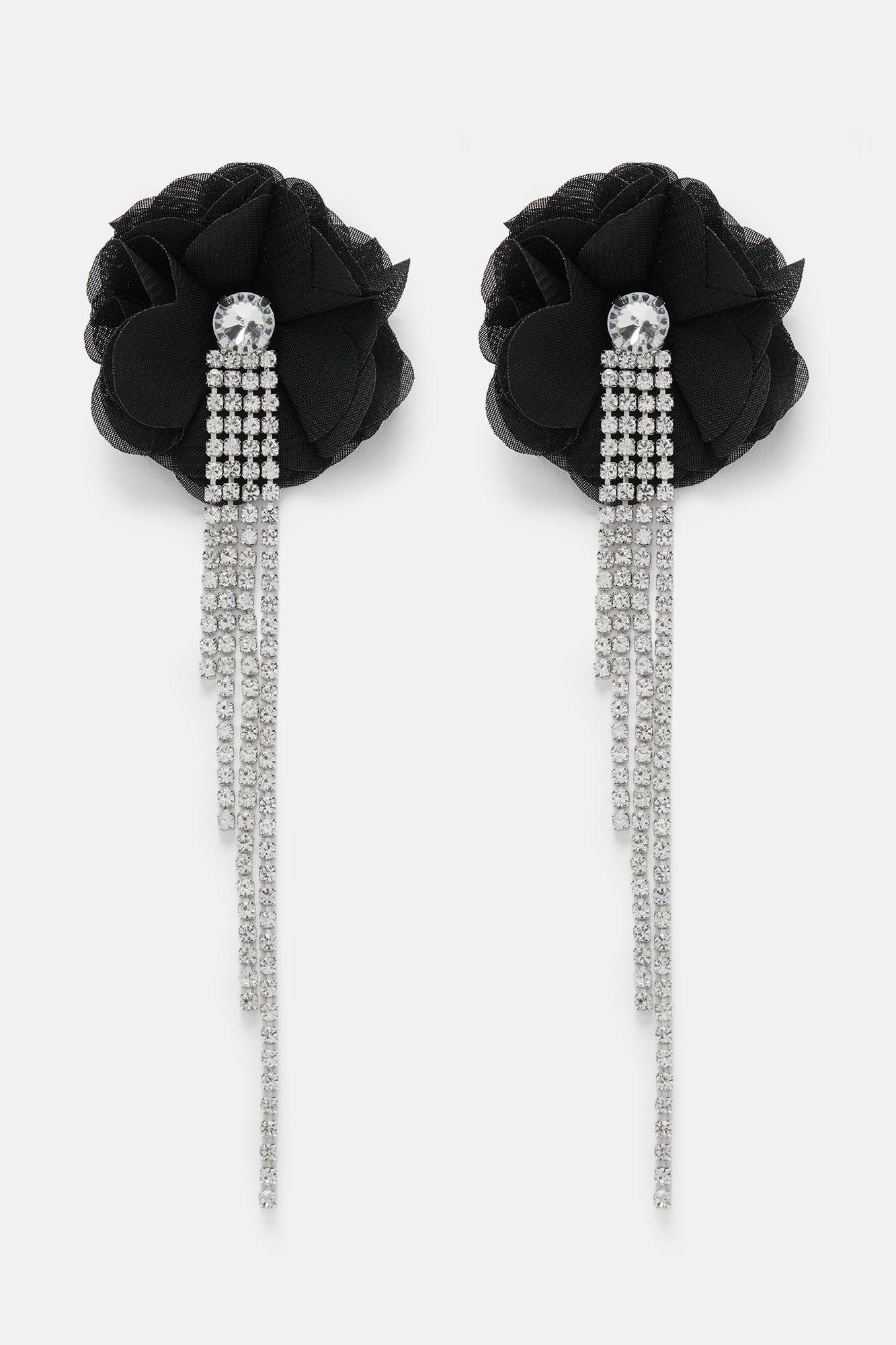 Flora Babe Drop Earrings - Black/Silver sold by Fashion Nova product image thumbnail 3