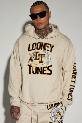 Looney Tunes Chenille Hoodie - Sand sold by Fashion Nova
