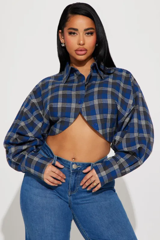 Clarity Mind Plaid Shirt - Blue/combo sold by Fashion Nova