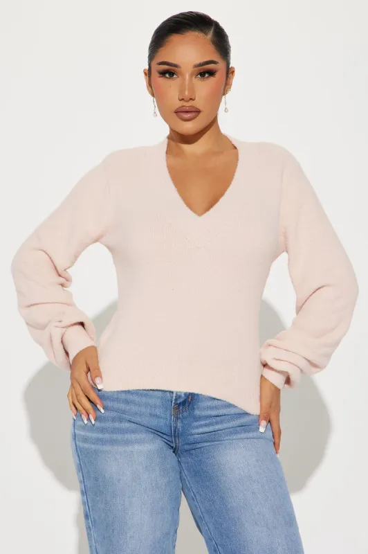 Cozy Girl Sweater - Heather Pink sold by Fashion Nova