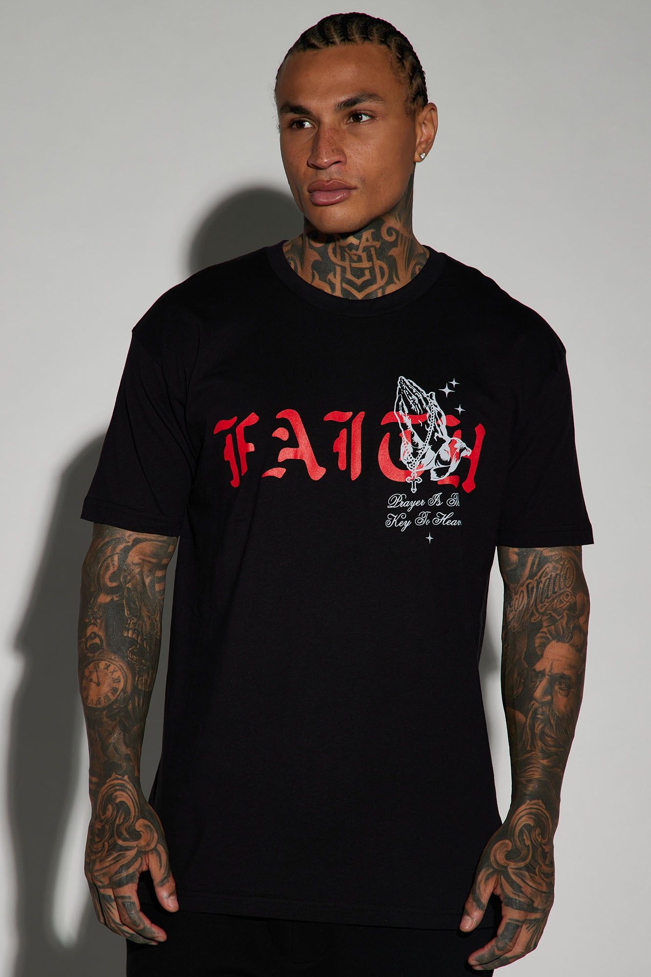 Blessed With Faith Short Sleeve Tee - Black sold by Fashion Nova product image thumbnail 3