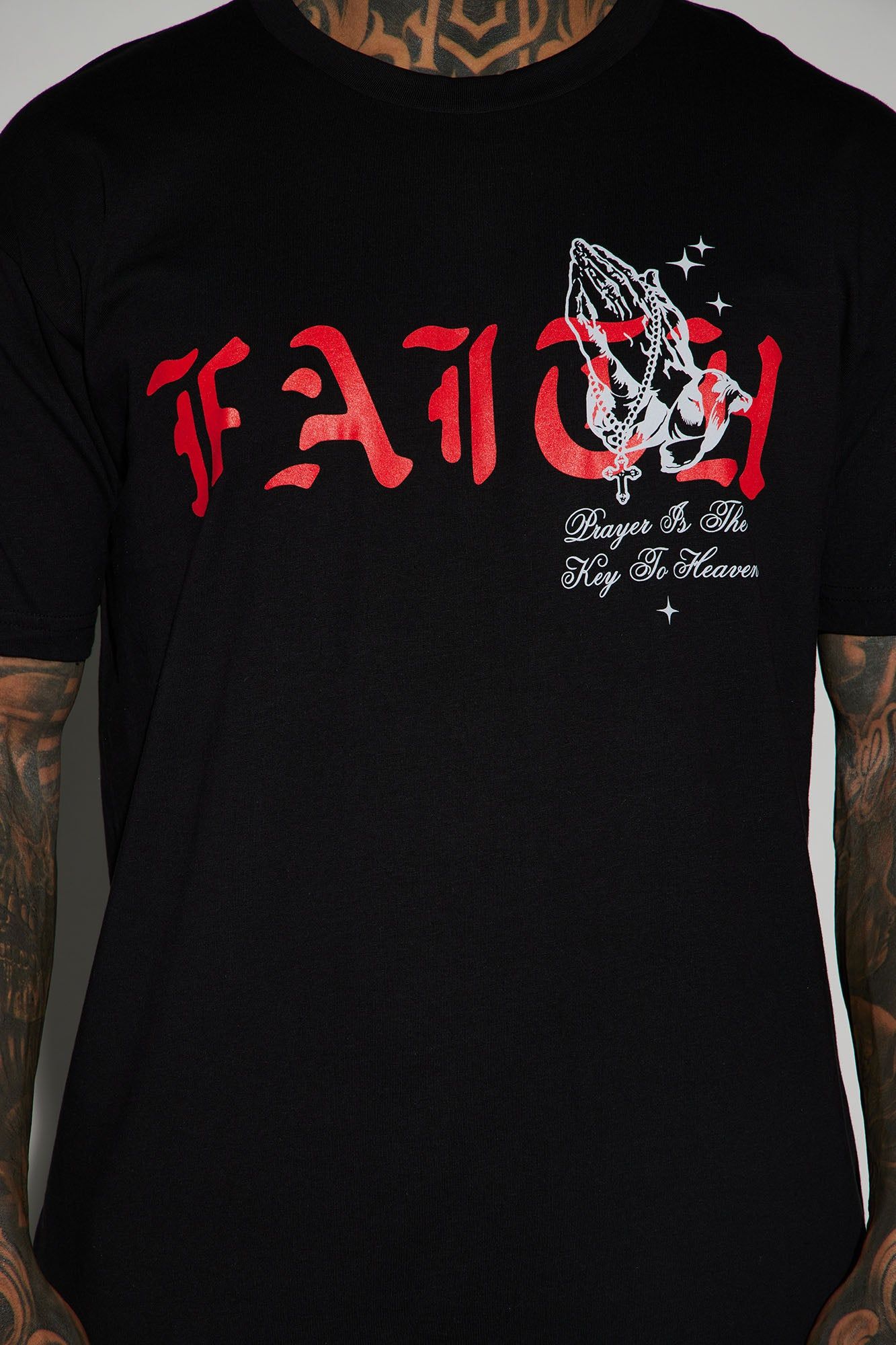 Blessed With Faith Short Sleeve Tee - Black sold by Fashion Nova product image thumbnail 4