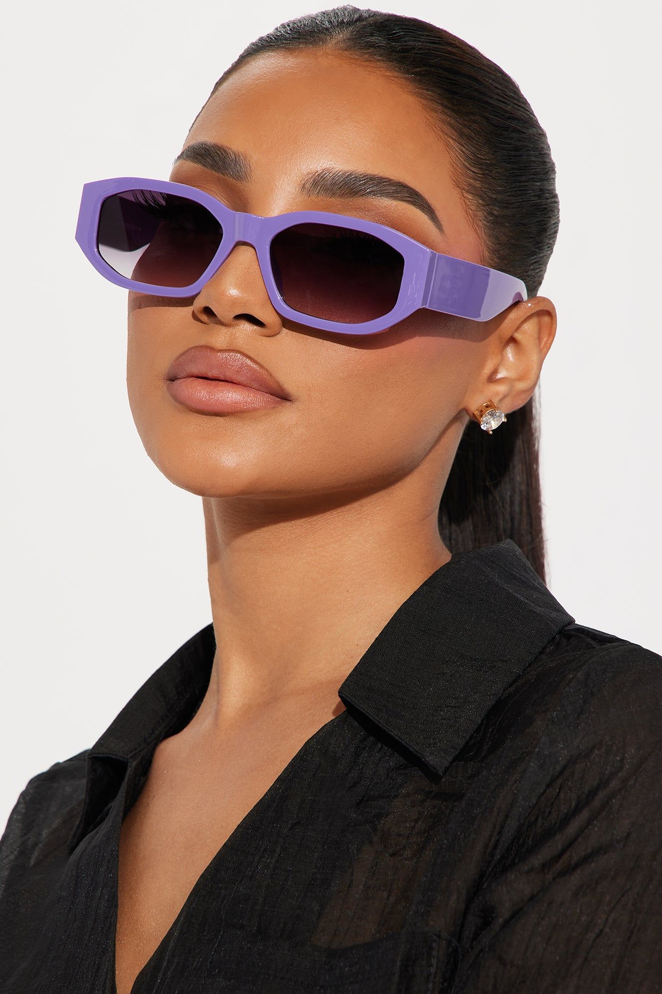 Never Worried Sunglasses - Purple sold by Fashion Nova