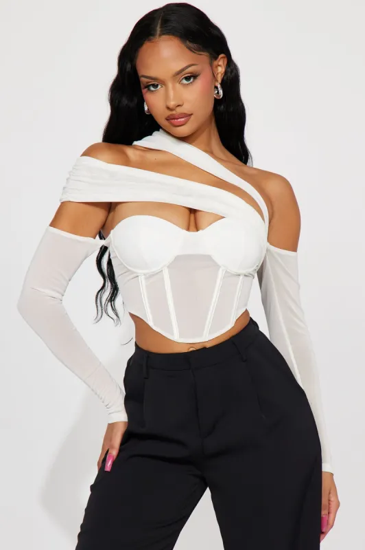 Willow Mesh Corset - White sold by Fashion Nova