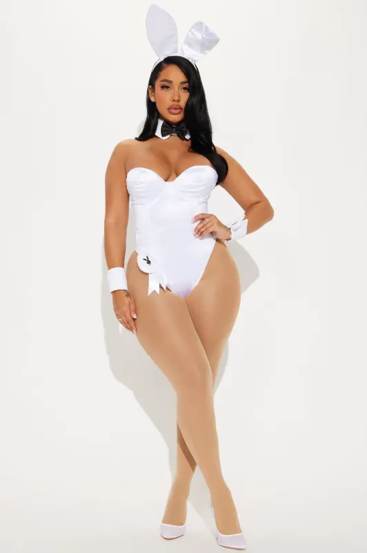 Playboy Classic Bunny Lace Up 8 Piece Costume Set - White sold by Fashion Nova