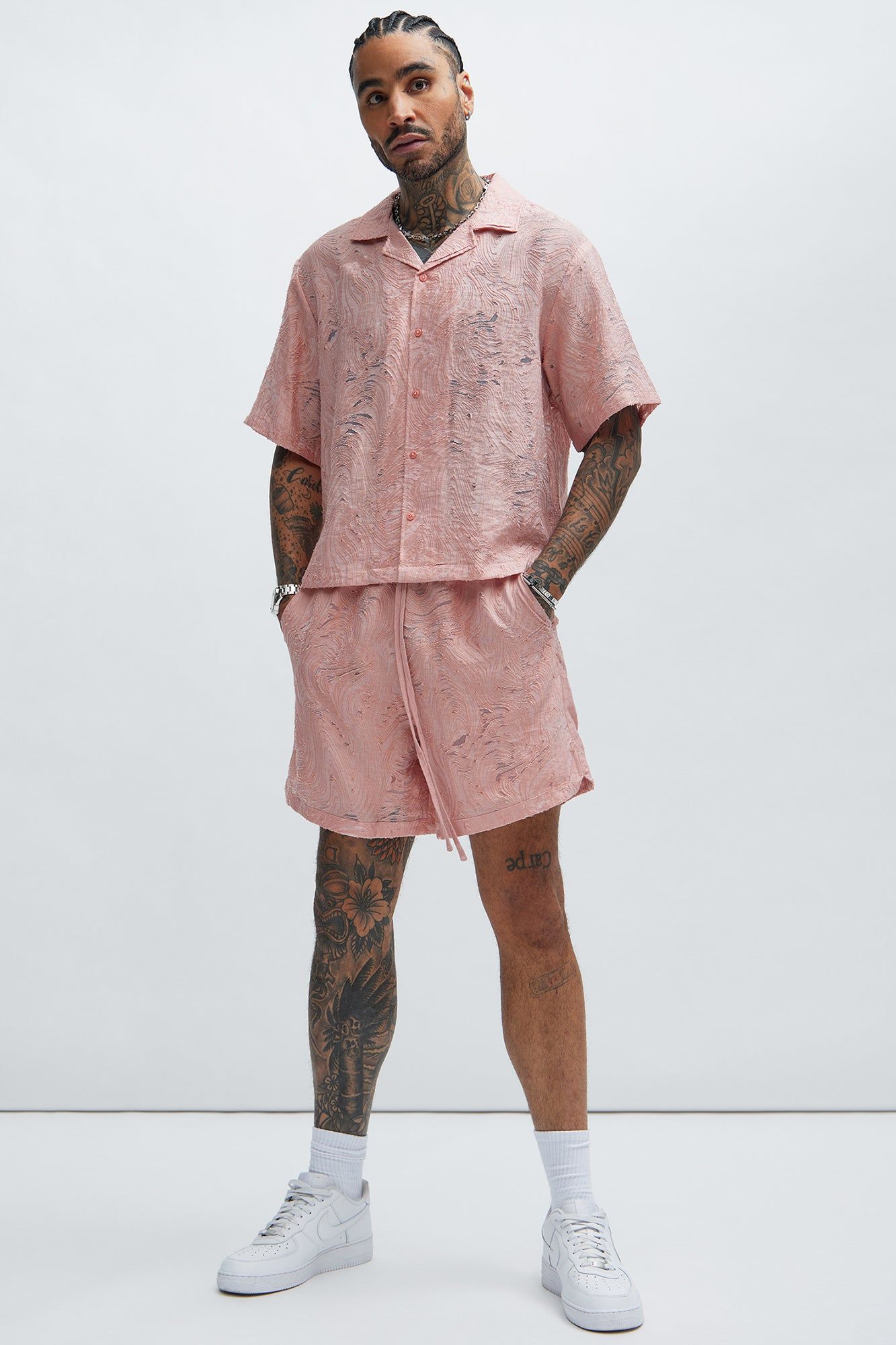 Mirage Textured Warmup Shorts - Pink sold by Fashion Nova product image thumbnail 2