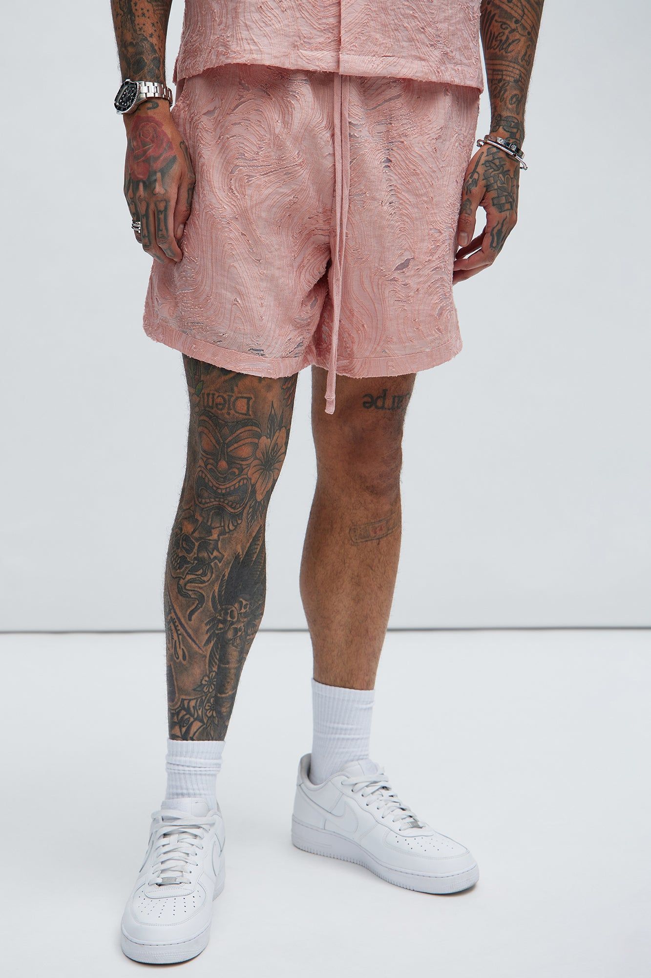 Mirage Textured Warmup Shorts - Pink sold by Fashion Nova