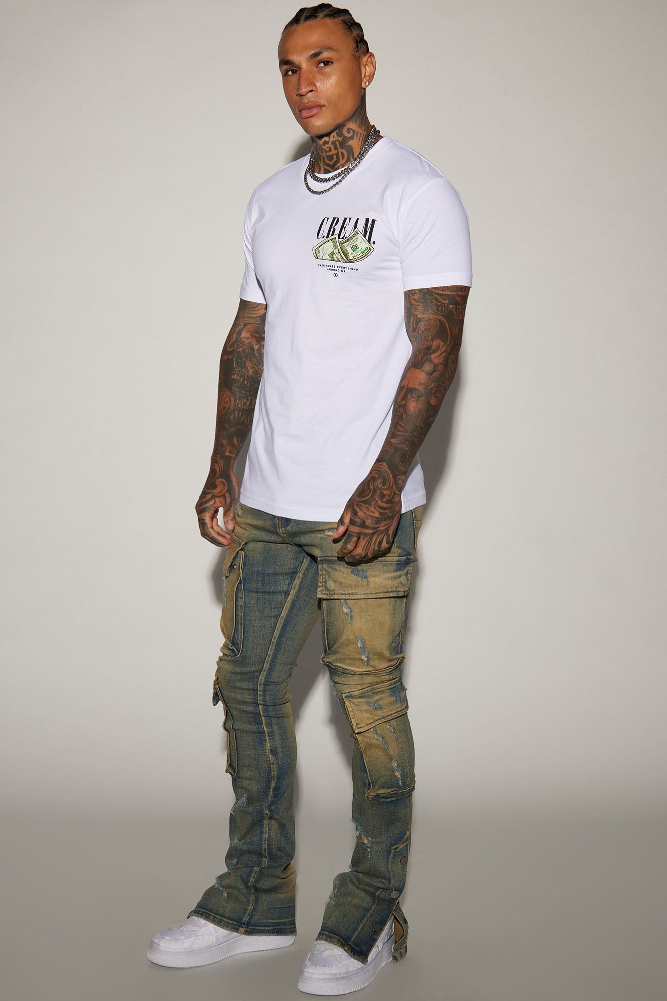 On The Set Stacked Skinny Snap Flare Jeans - Vintage Wash sold by Fashion Nova product image thumbnail 2