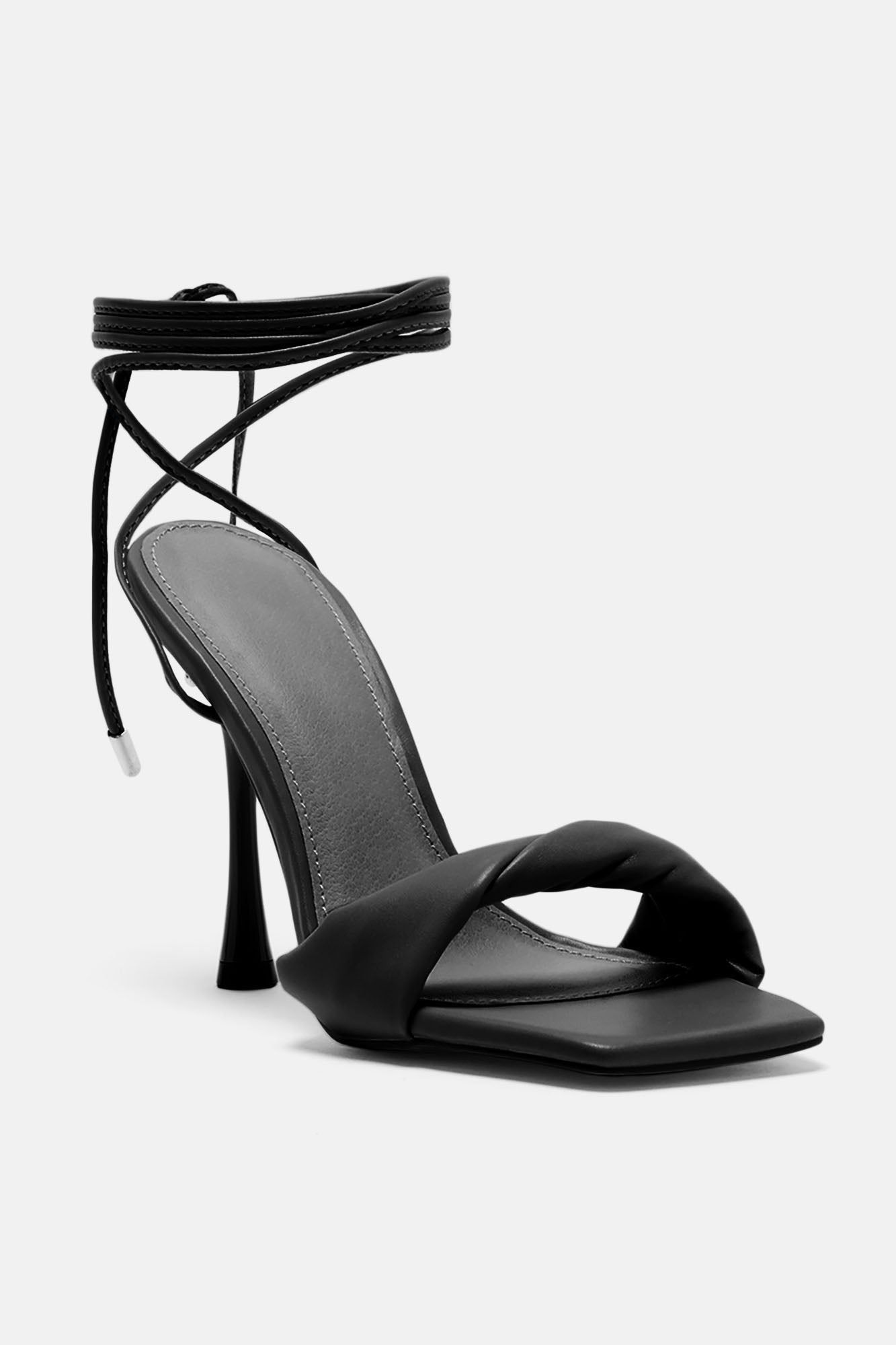 She Slays Wrap Up Heels - Black sold by Fashion Nova