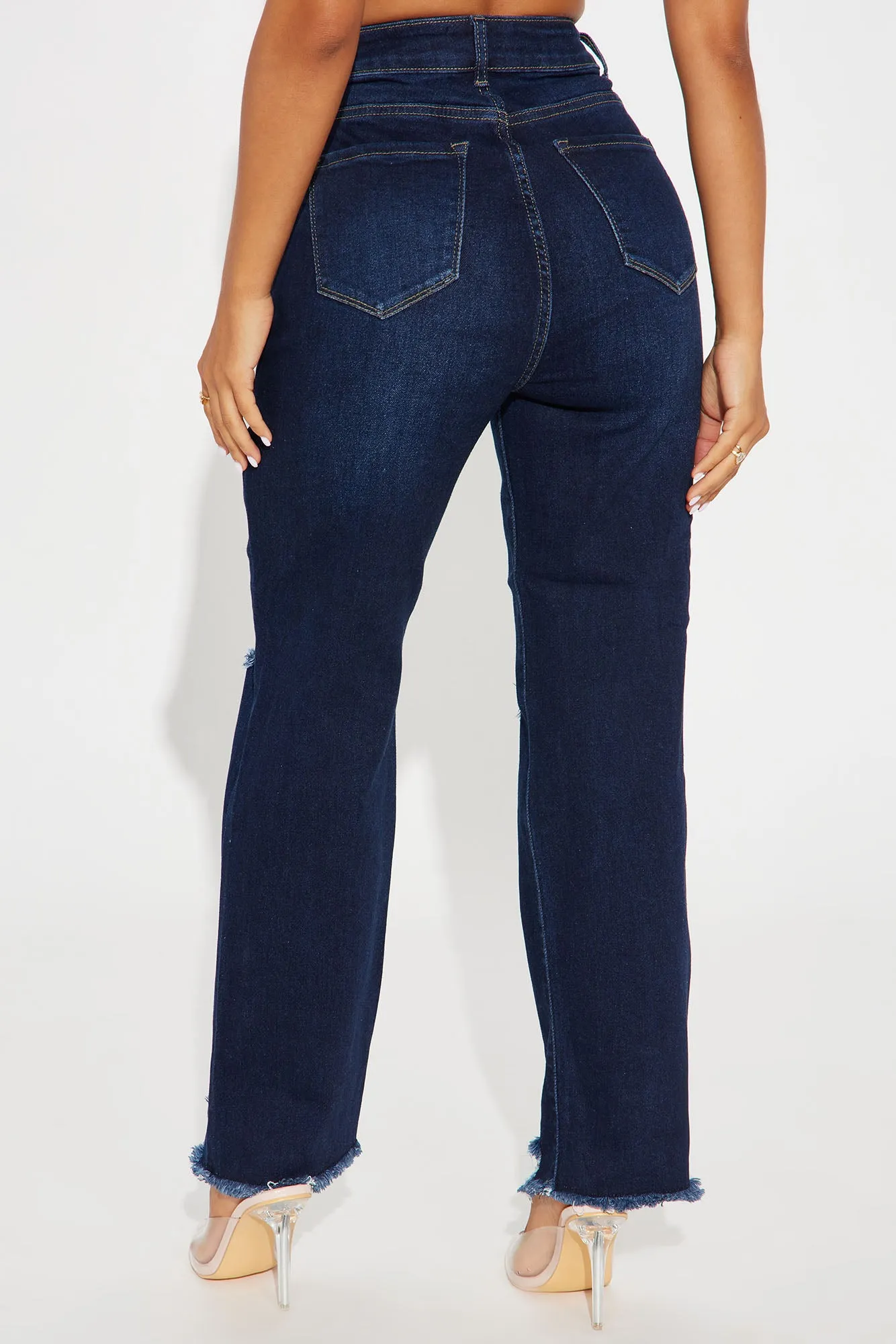 Jayden Distressed Straight Leg Ankle Jeans - Dark Wash sold by Fashion Nova product image thumbnail 3