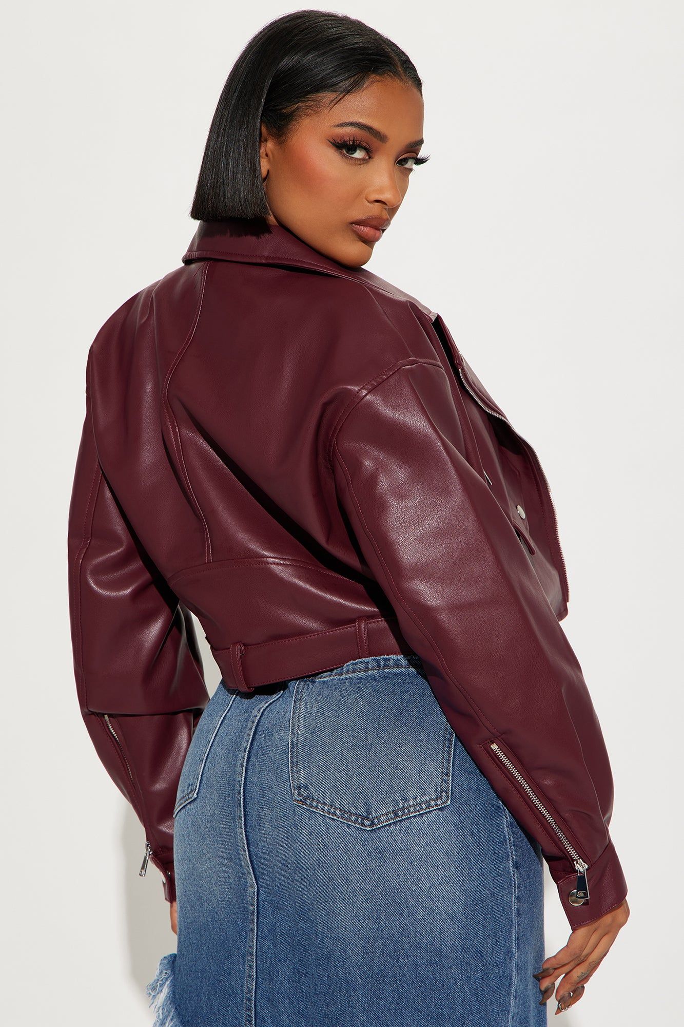 Heartbreaker Moto Jacket - Burgundy sold by Fashion Nova product image thumbnail 3