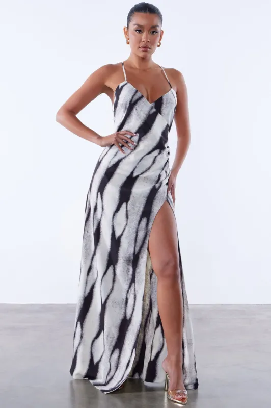 Ready To Dance Maxi Dress - Black/White sold by Fashion Nova