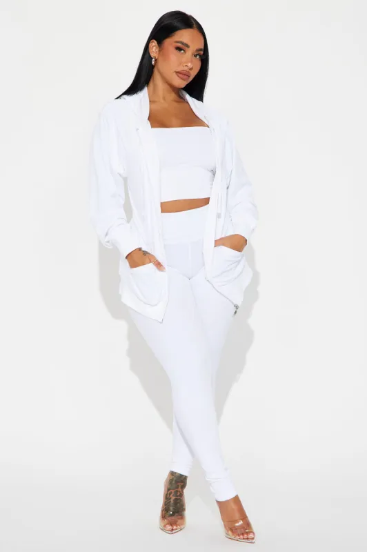 OG Friend Soft Velour Legging Set - White sold by Fashion Nova