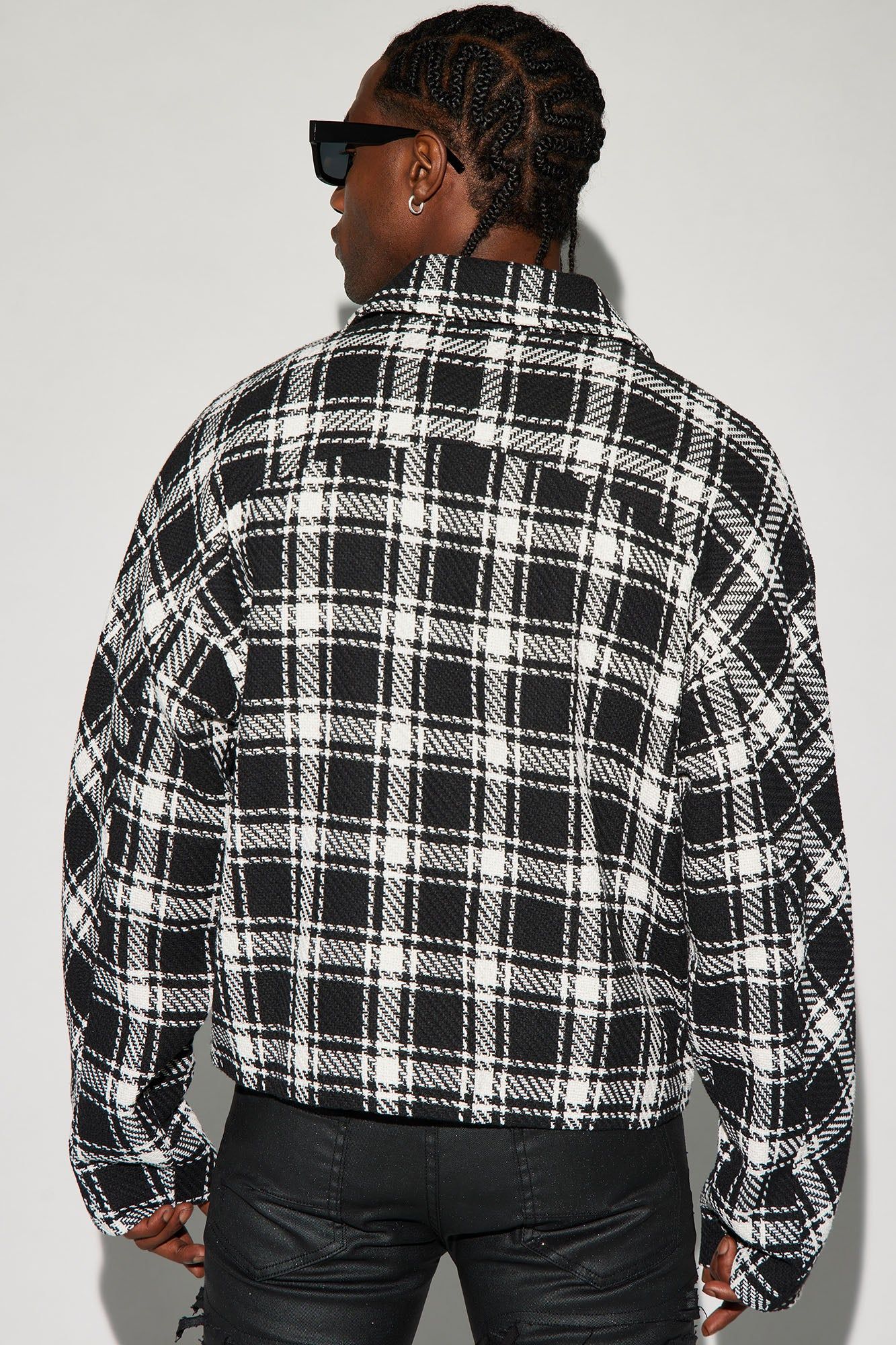 Fitch Tweed Plaid Cropped Jacket - Black/combo sold by Fashion Nova product image thumbnail 4