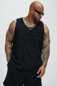 Link Textured Tank - Black sold by Fashion Nova