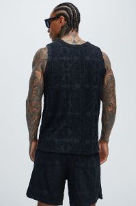 Link Textured Tank - Black sold by Fashion Nova