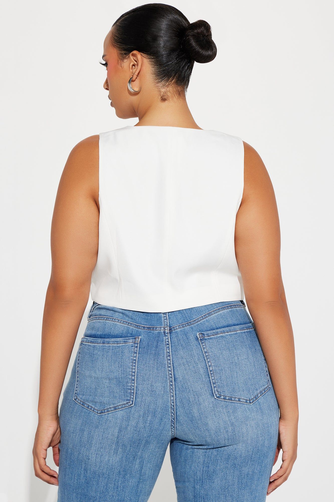 Fancy Feels Vest Top - White sold by Fashion Nova product image thumbnail 6