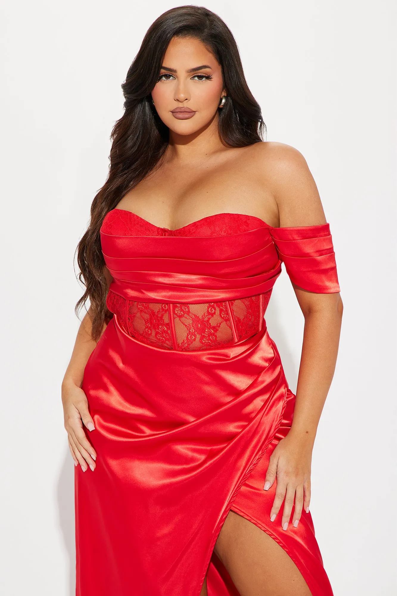 Perfection Satin Lace Gown - Red sold by Fashion Nova product image thumbnail 5