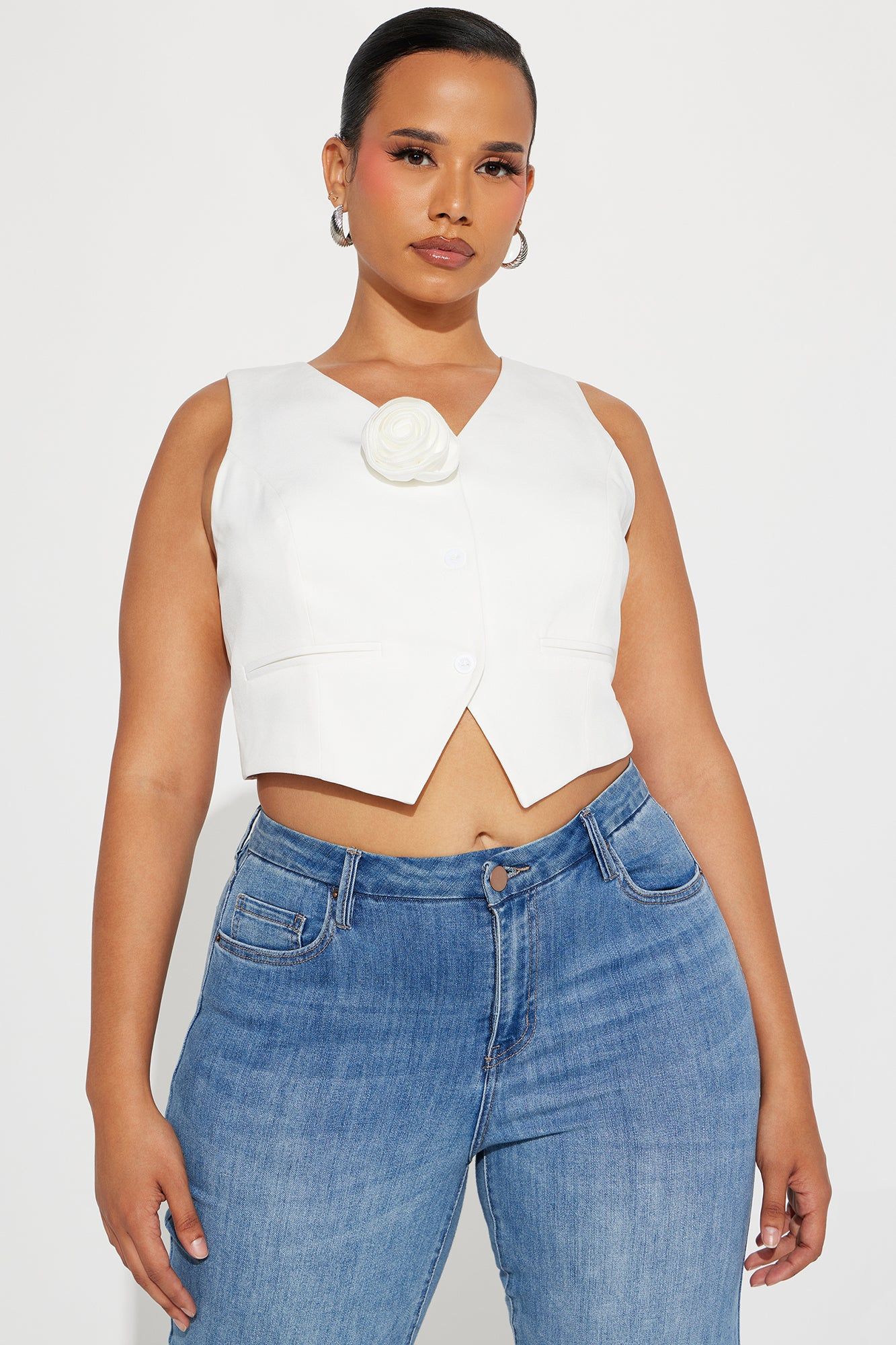 Fancy Feels Vest Top - White sold by Fashion Nova product image thumbnail 4