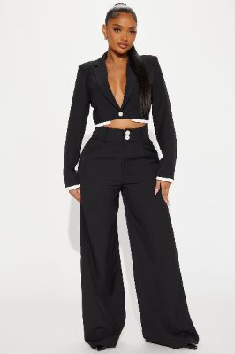 Fashionably Late Pant Set - Black sold by Fashion Nova