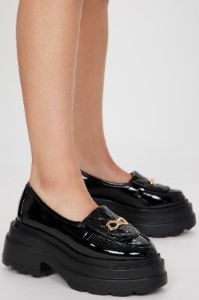 Common Denominator Platform Loafers - Black sold by Fashion Nova