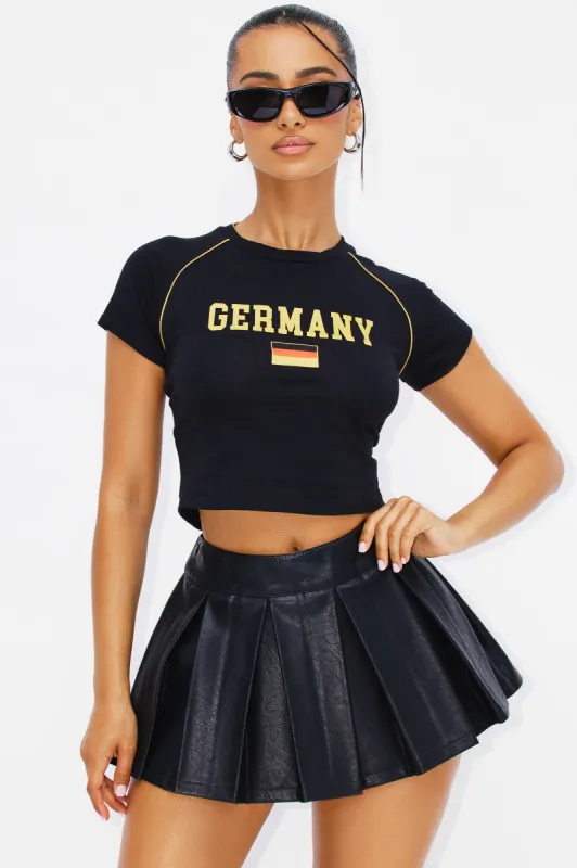 Germany Crew Neck Tee - Black sold by Fashion Nova