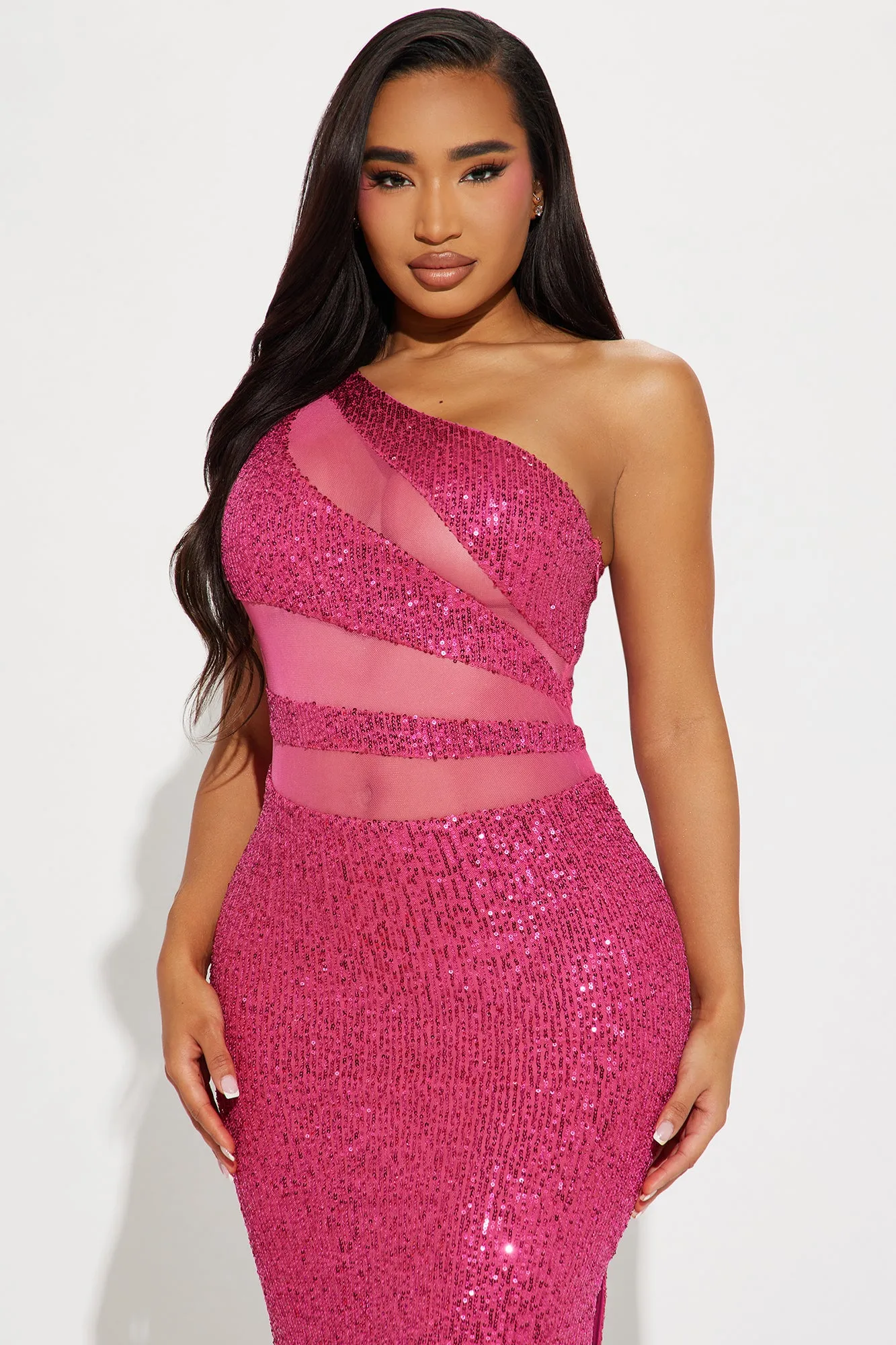 Party Seeker Sequin Maxi Dress - Fuchsia sold by Fashion Nova product image thumbnail 2