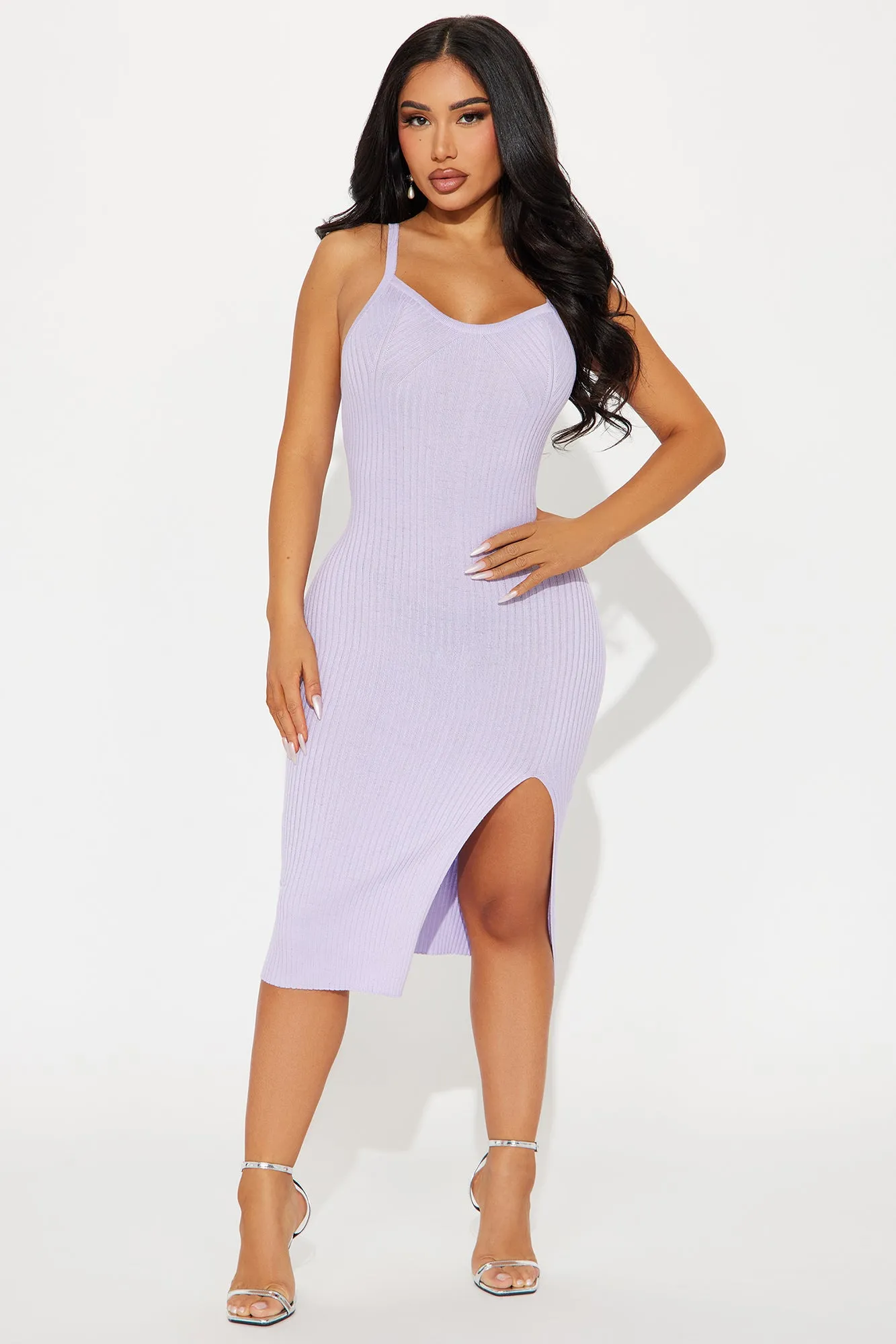 Lana Midi Dress - Lavender sold by Fashion Nova