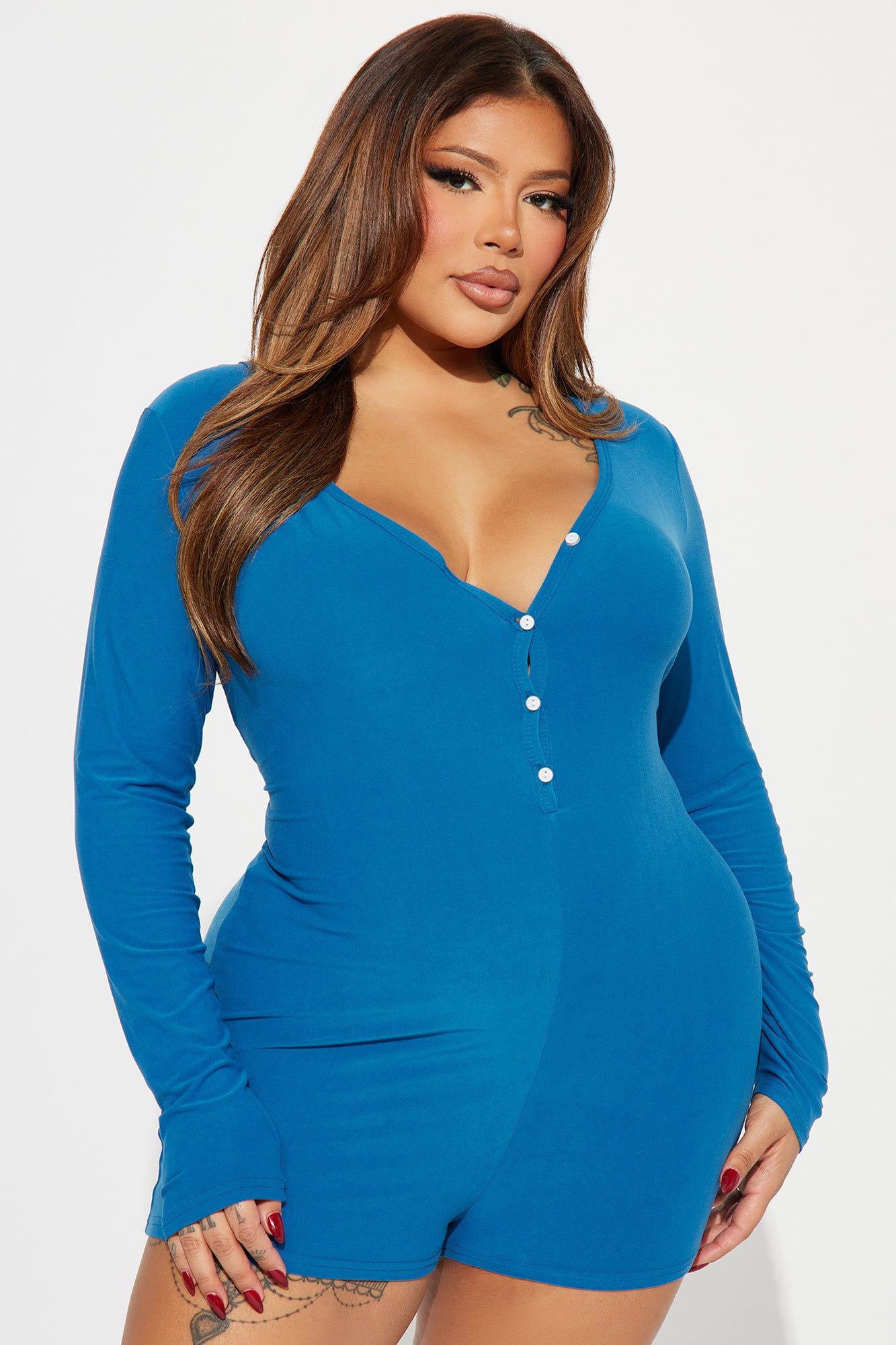 Beverly Hills Long Sleeve PJ Romper Onesie - Royal sold by Fashion Nova product image thumbnail 4