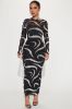 Shea Mesh Maxi Dress - Black/combo sold by Fashion Nova