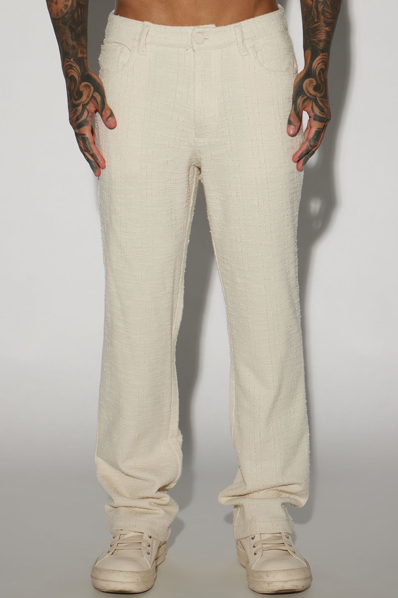 Jordan Textured Straight Pants - Off White sold by Fashion Nova product image thumbnail 3