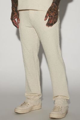 Jordan Textured Straight Pants - Off White sold by Fashion Nova