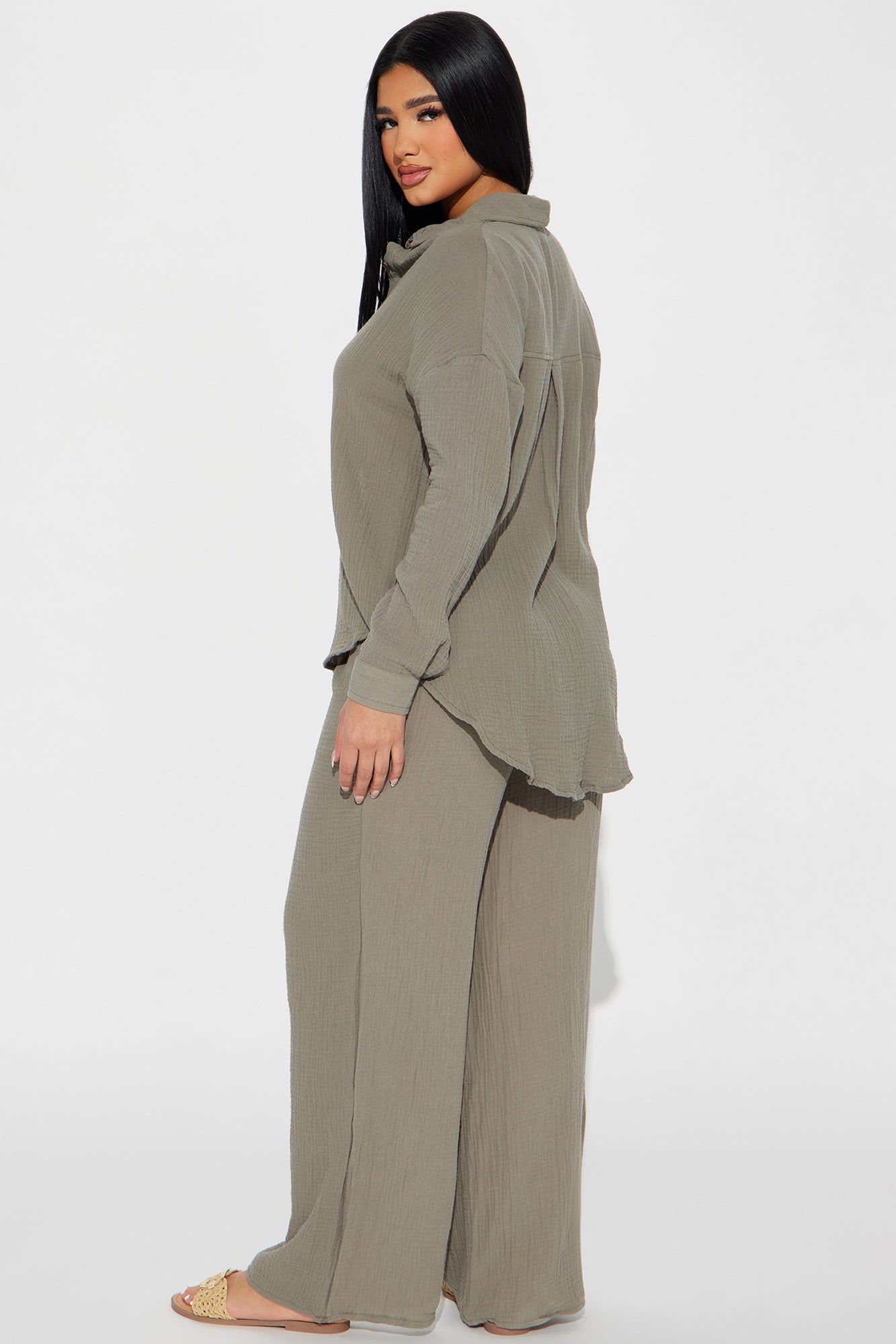 Gigi Gauze Pant Set - Olive sold by Fashion Nova product image thumbnail 3