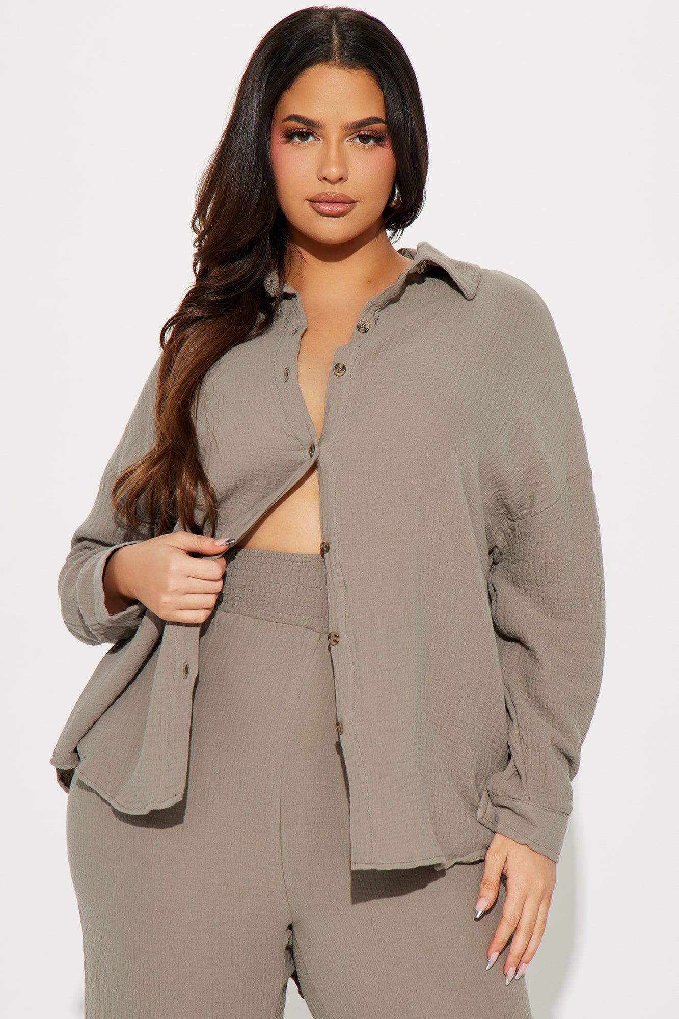 Gigi Gauze Pant Set - Olive sold by Fashion Nova product image thumbnail 5