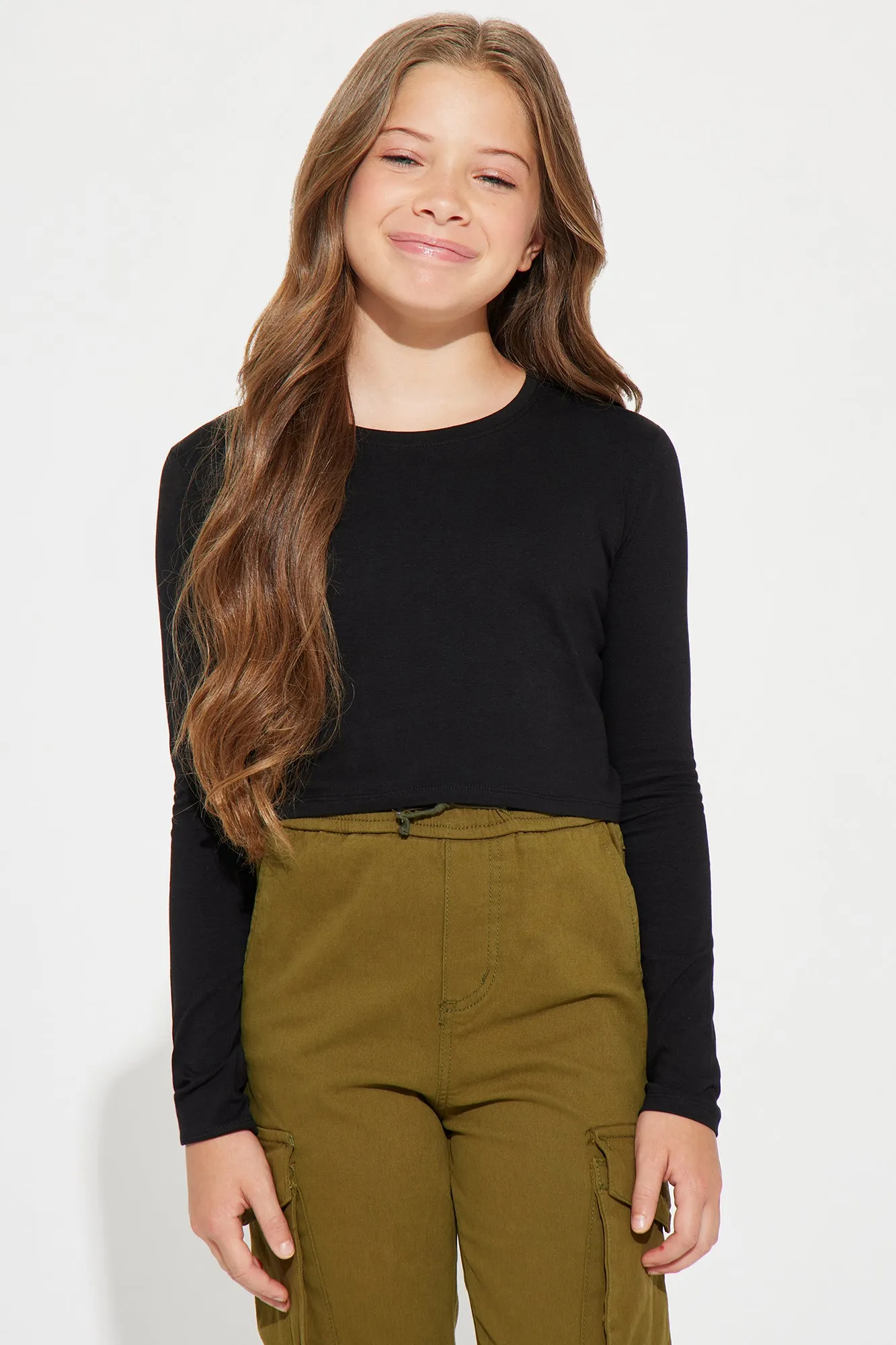 Mini Robin Long Sleeve Top - Black sold by Fashion Nova