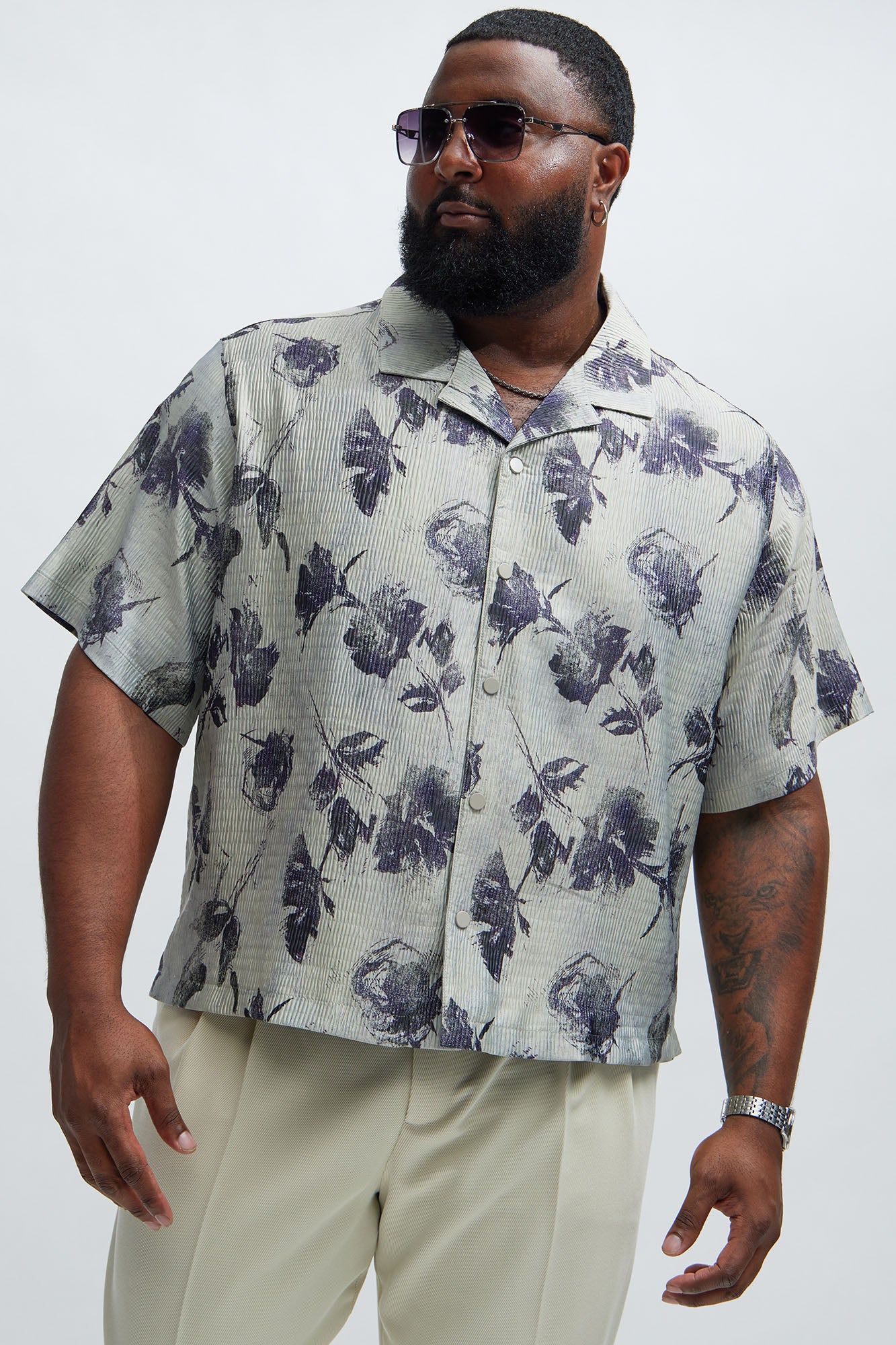 Carbone Textured Shirt - Olive sold by Fashion Nova