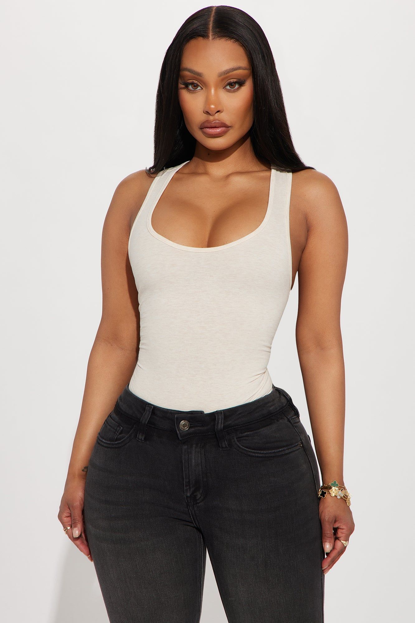Divine Basic Tank Bodysuit - Oatmeal sold by Fashion Nova product image thumbnail 3