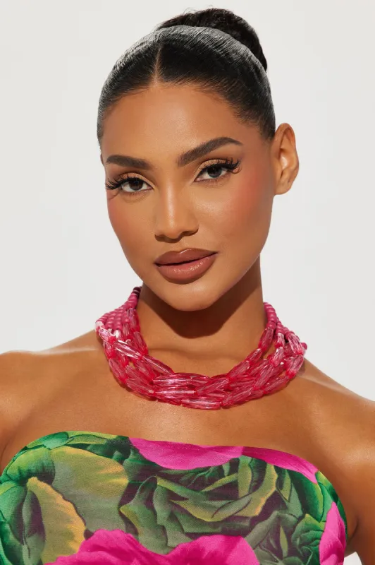 Amalia Layered Necklace - Pink sold by Fashion Nova