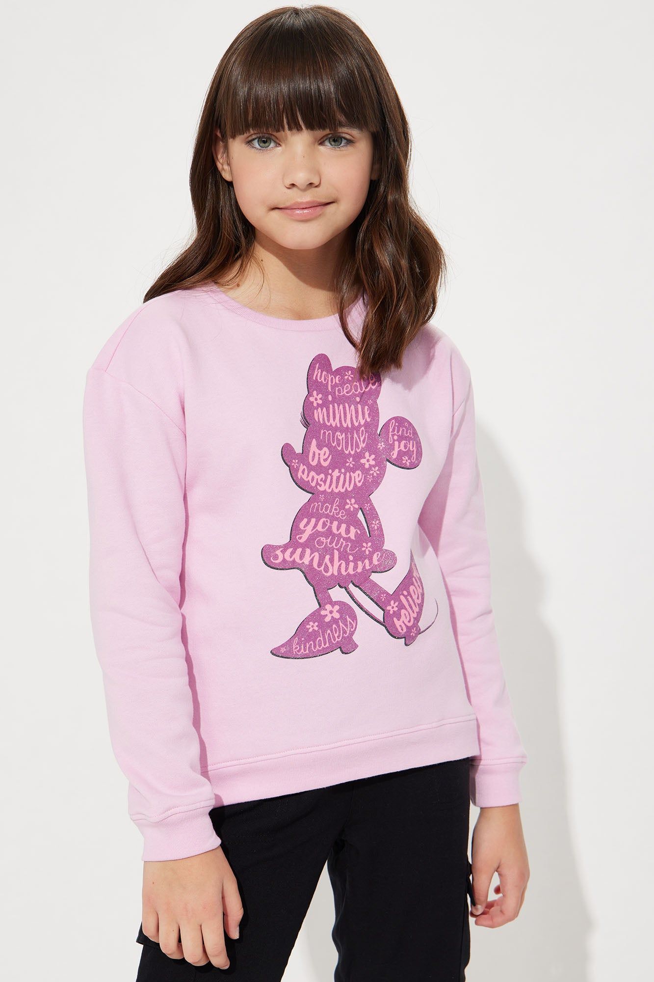 Mini Minnie Mouse Sweetheart Crew Sweatshirt - Pink sold by Fashion Nova