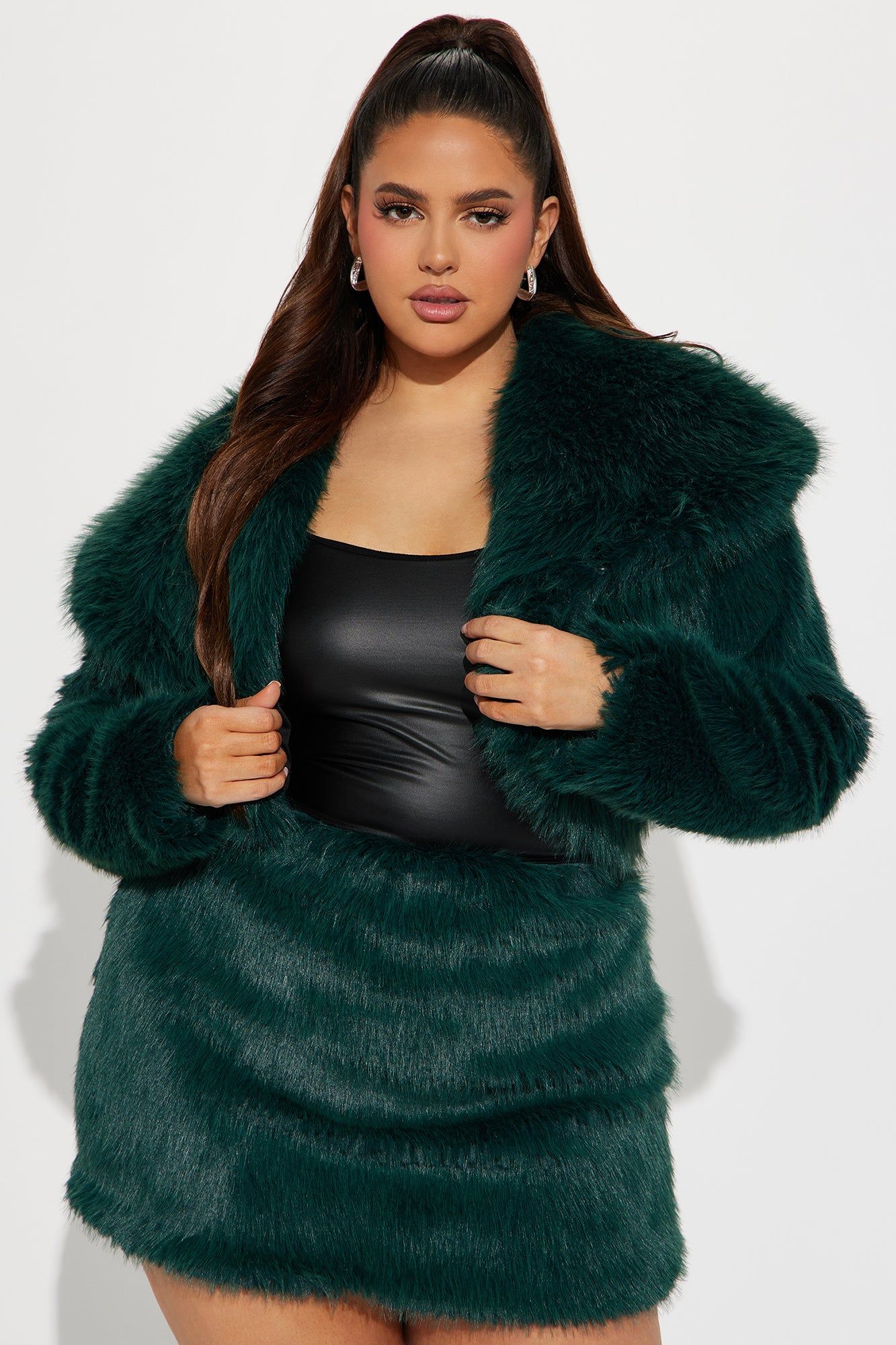 Parisian Winter Faux Fur Skirt Set - Hunter sold by Fashion Nova product image thumbnail 5