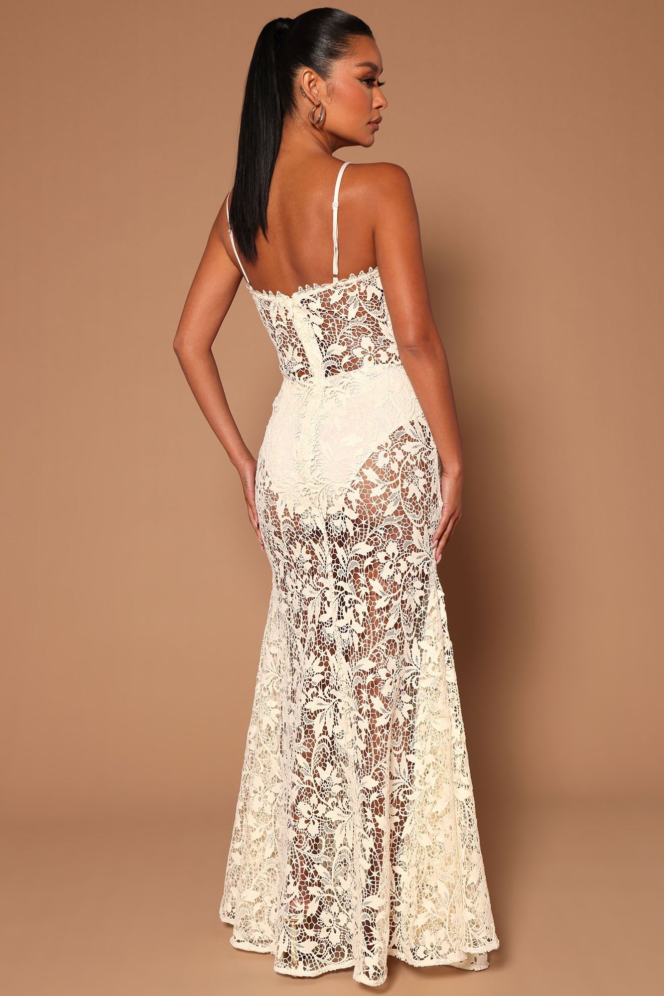 Anita Crochet Maxi Dress - Cream sold by Fashion Nova product image thumbnail 4