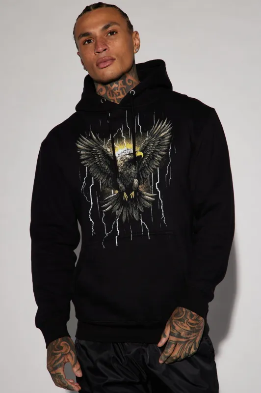 Vintage Eagle Hoodie - Black made by Fashion Nova