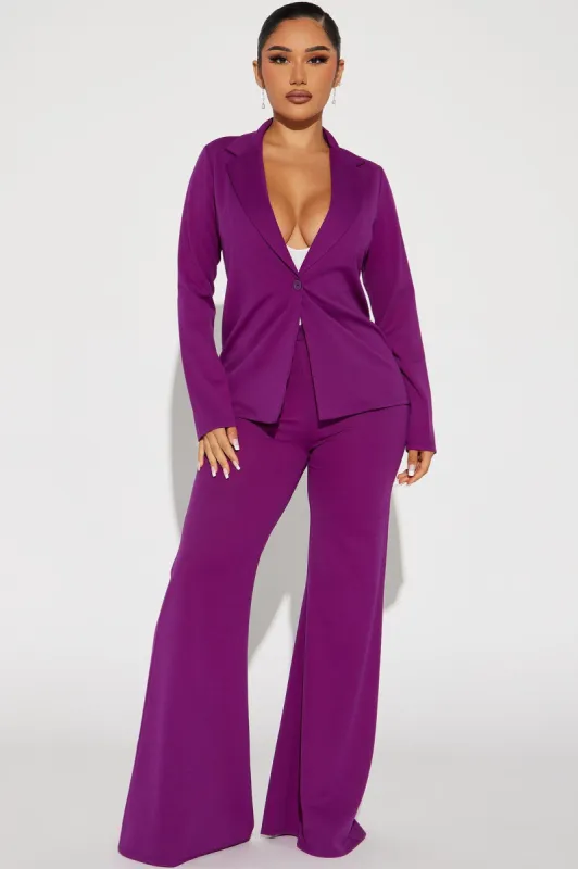 Business Debut Blazer Pant Set - Magenta sold by Fashion Nova