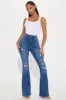 The Right Stuff Stretch Ripped Flare Jeans - Dark Wash sold by Fashion Nova