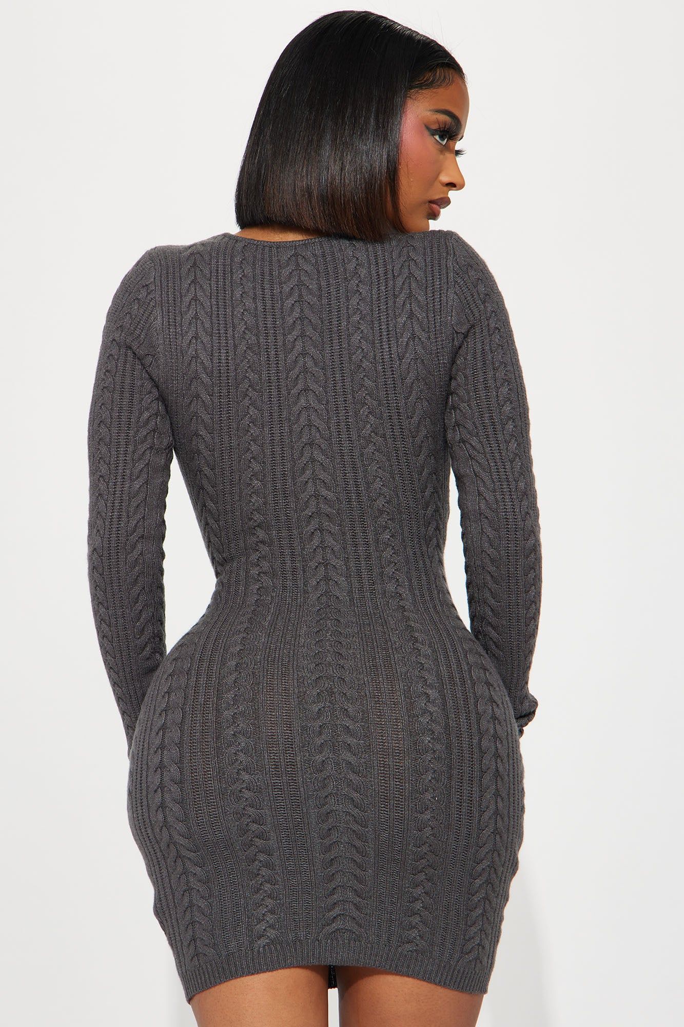 Chloe Sweater Mini Dress - Charcoal sold by Fashion Nova product image thumbnail 3