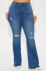 The Right Stuff Stretch Ripped Flare Jeans - Dark Wash sold by Fashion Nova